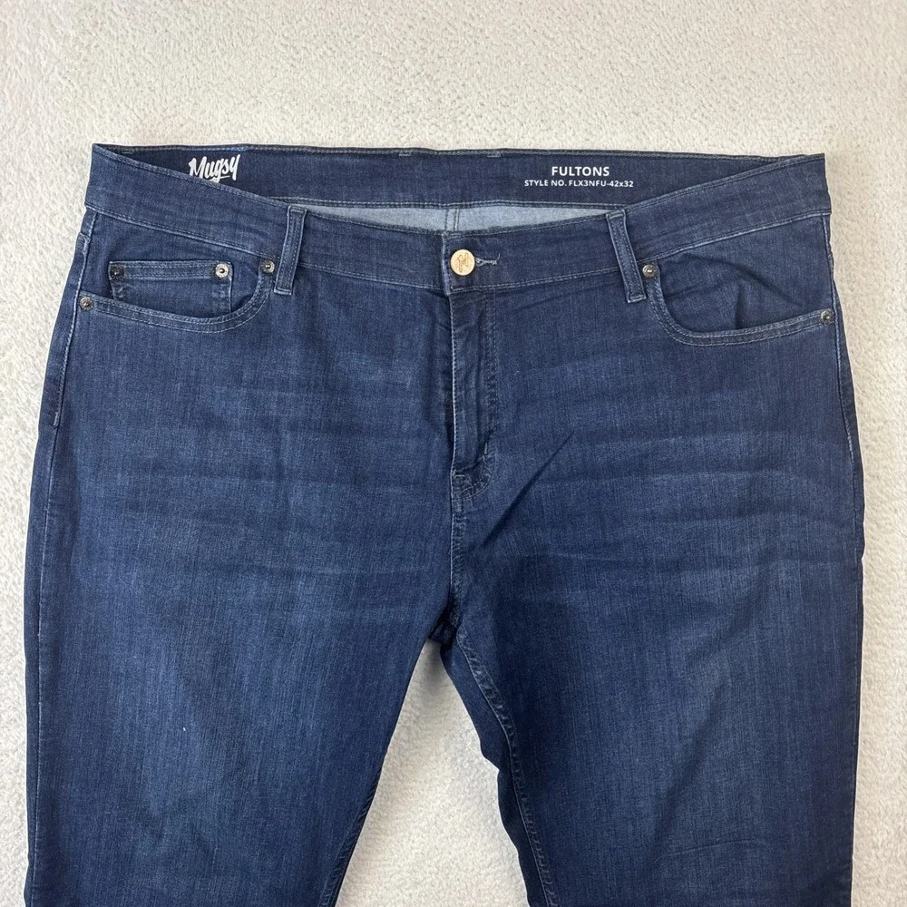 MUGSY 'Fultons' Means Jeans Size 42/32 Blue Dark Wash Stretch Denim Classic Fit